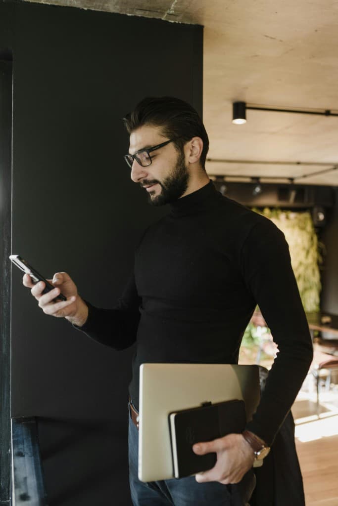 Professional using AI marketing tools